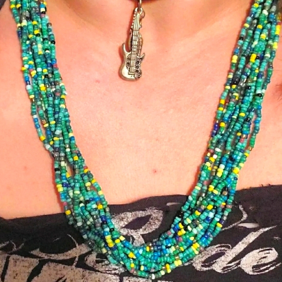 Beaded Multistrand Statement Necklace - Picture 3 of 4
